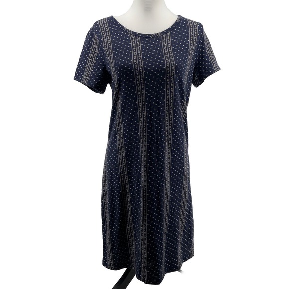Old Navy Dress Women's Medium‎ Bandana Navy Blue Western Boho Cotton Blend - Picture 1 of 8